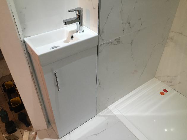 We squeezed this en suite in, the customer wanted a shower that was easier to use than the one over their bath