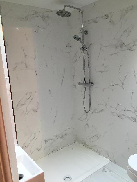 We squeezed this en suite in, the customer wanted a shower that was easier to use than the one over their bath
