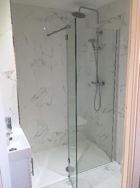 We squeezed this en suite in, the customer wanted a shower that was easier to use than the one over their bath