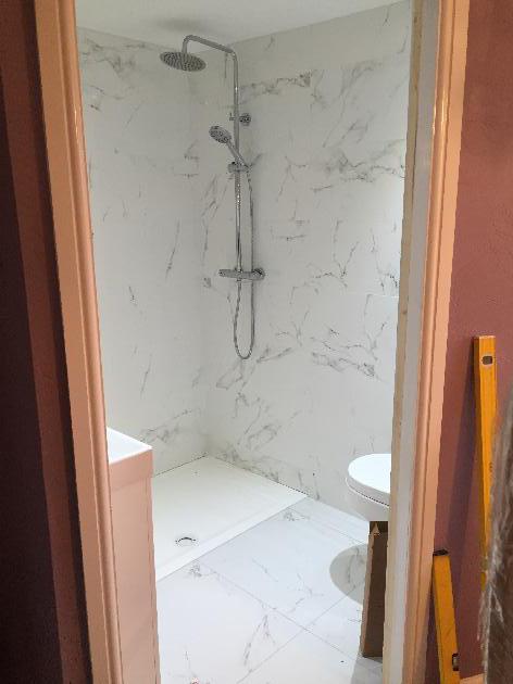 We squeezed this en suite in, the customer wanted a shower that was easier to use than the one over their bath