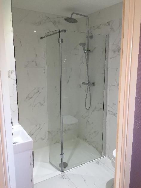 We squeezed this en suite in, the customer wanted a shower that was easier to use than the one over their bath